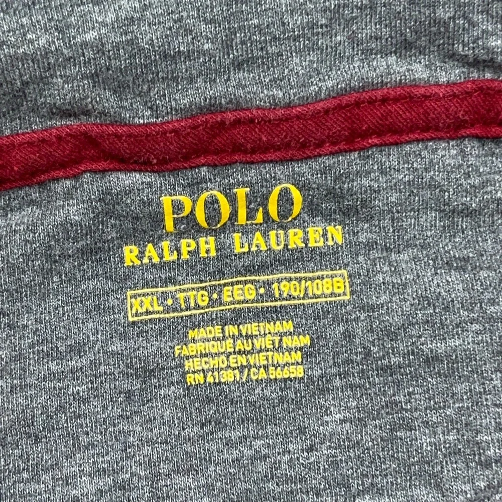 Polo Ralph Lauren Sweater‎ Men XXL 2XL Red Gray Pullover Quarter Zip Performance